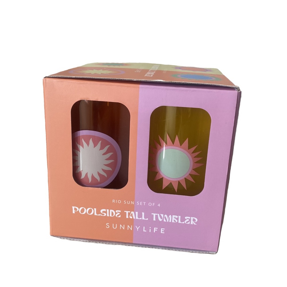 SunnyLife Poolside Set of 4 Tall Tumblers
